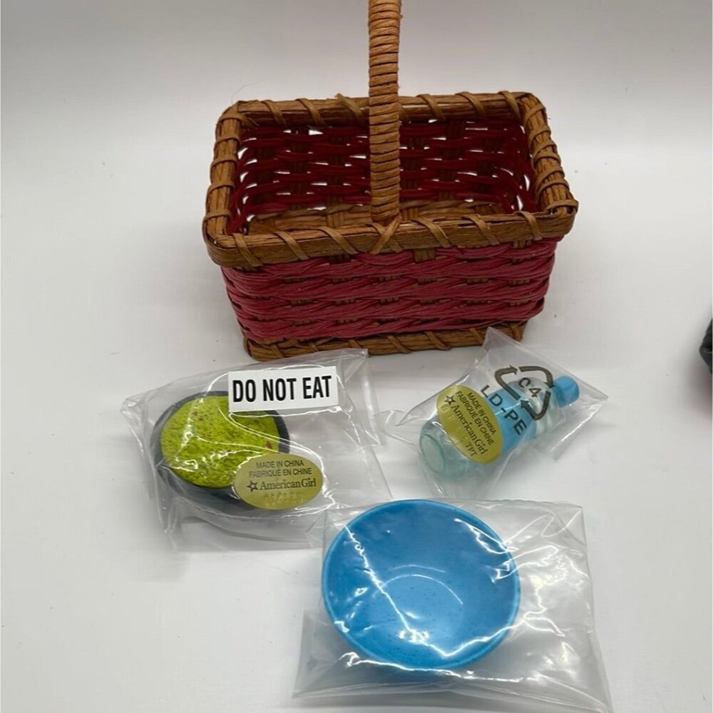 American Girl 2013 Saige's Picnic Accessory Set Food, Basket, Blanket, Retired - Picture 3 of 5
